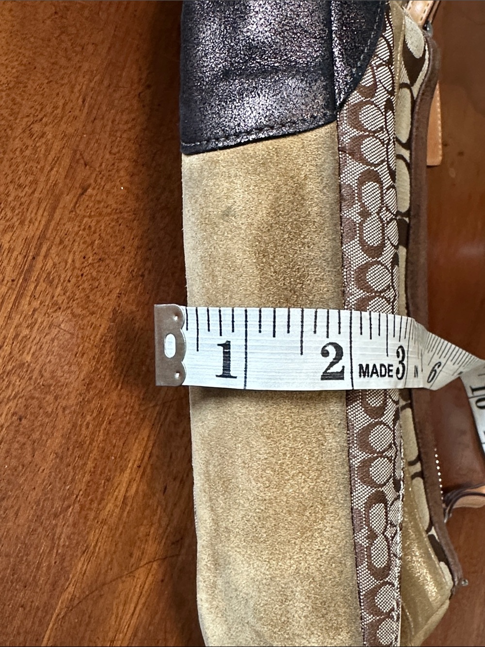 Vintage Coach Signature leather, suede and canvas clutch - Picture 9 of 9